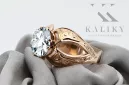 Vintage style Ring Zircon Original Vintage 14K Rose Gold vrc135r